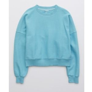 AERIE NEW LOVE CORDED CROPPED CREW SWEATSHIRT